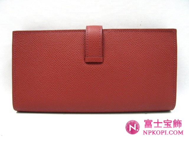 エルメスベアンスフレ二つ折長財布ブラウン（金具：ゴールド）HERMES0328030205511